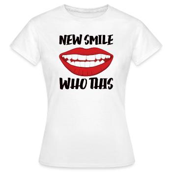 Bretelles Orthodontiste Bretelles sur la bouche - T-shirt Femme - blanc - Devant - AI Model Female 172 dark (172cm)