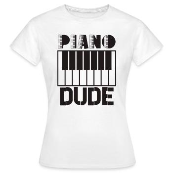 Pianiste Funny Piano Keyboard - T-shirt Femme - blanc - Devant - AI Model Female 172 dark (172cm)