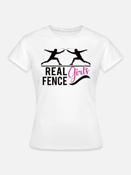 Female Fencing Girl Fencer Fence - Frauen T-Shirt - Weiß