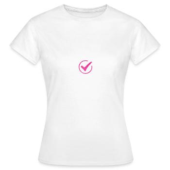"Check Mark Tee" ✅ - Women's T-Shirt - white - Front - AI Model Female 172 dark (172cm)