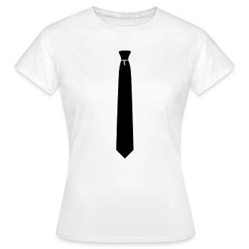Krawatte - Frauen T-Shirt - Weiß - Vorne - AI Model Female 172 dark (172cm)