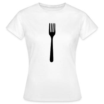 Gabel - Frauen T-Shirt - Weiß - Vorne - AI Model Female 172 dark (172cm)
