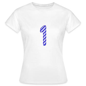 1. 1 AN. 1er ANNIVERSAIRE. ANNIVERSAIRE 1 AN - T-shirt Femme - blanc - Devant - AI Model Female 172 dark (172cm)