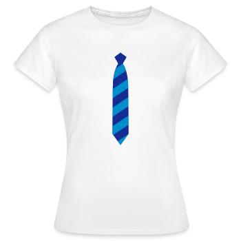 Krawatte - Frauen T-Shirt - Weiß - Vorne - AI Model Female 172 dark (172cm)