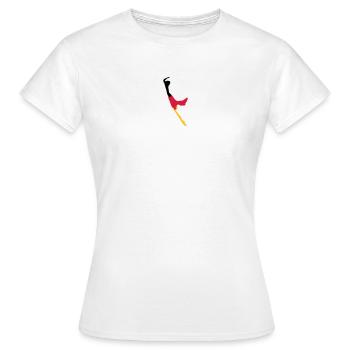 Sylt Puzzle - schwarz rot gold - Frauen T-Shirt - Weiß - Vorne - AI Model Female 172 dark (172cm)