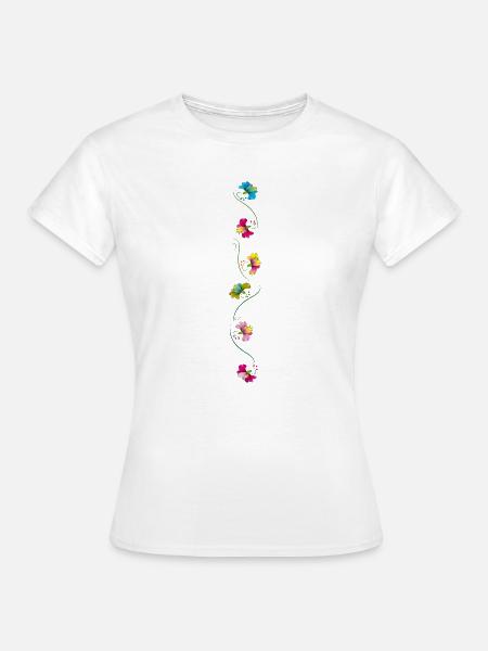 Blumenranke, Flowers - Frauen T-Shirt - Weiß