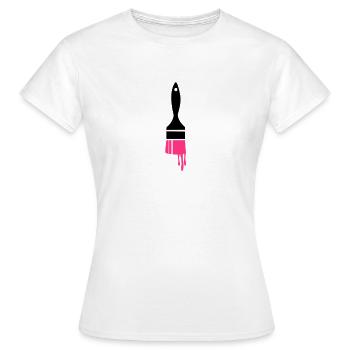 dripping paint brush - Women's T-Shirt - white - Front - AI Model Female 172 dark (172cm)