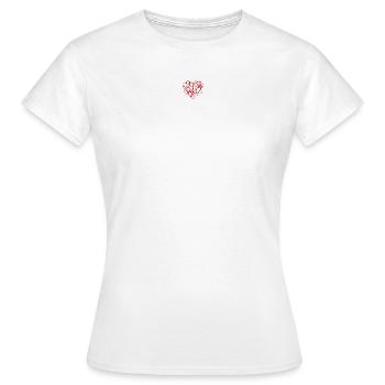 Red love hearts . - Frauen T-Shirt - Weiß - Vorne - AI Model Female 172 dark (172cm)