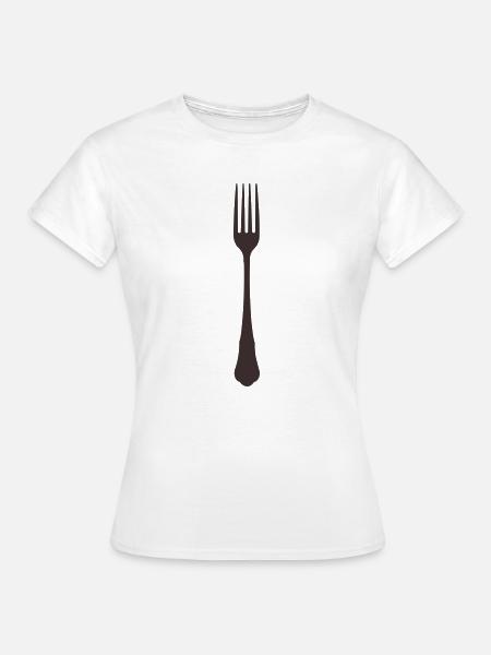 Gabel Silhouette - Frauen T-Shirt - Weiß