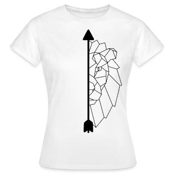 Lion géométrique - T-shirt Femme - blanc - Devant - AI Model Female 172 dark (172cm)