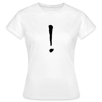Point d’exclamation / Point d’exclamation en noir - T-shirt Femme - blanc - Devant - AI Model Female 172 dark (172cm)
