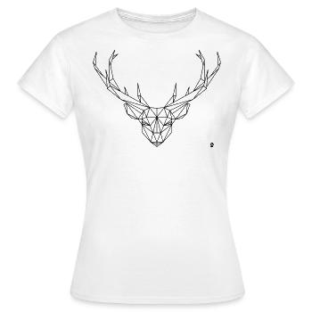AD Geometric Deer - Frauen T-Shirt - Weiß - Vorne - AI Model Female 172 dark (172cm)
