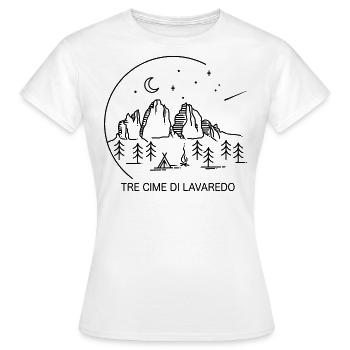 Trois Pics Tre Cime di Lavaredo Dolomites Italie - T-shirt Femme - blanc - Devant - AI Model Female 172 dark (172cm)