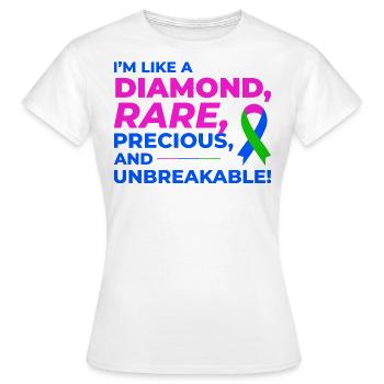 Diamantähnliche seltene Krankheiten zeichnen sich durch das Bewusstsein aus - Frauen T-Shirt - Weiß - Vorne - AI Model Female 172 dark (172cm)