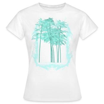 Palmen im Rahmen Sommer Urlaub - Frauen T-Shirt - Weiß - Vorne - AI Model Female 172 dark (172cm)