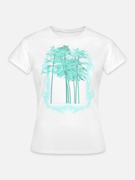 Palmen im Rahmen Sommer Urlaub - Frauen T-Shirt - Weiß