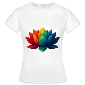 WPAP Style - Lotus - Women's T-Shirt - white - Front - AI Model Female 172 dark (172cm)