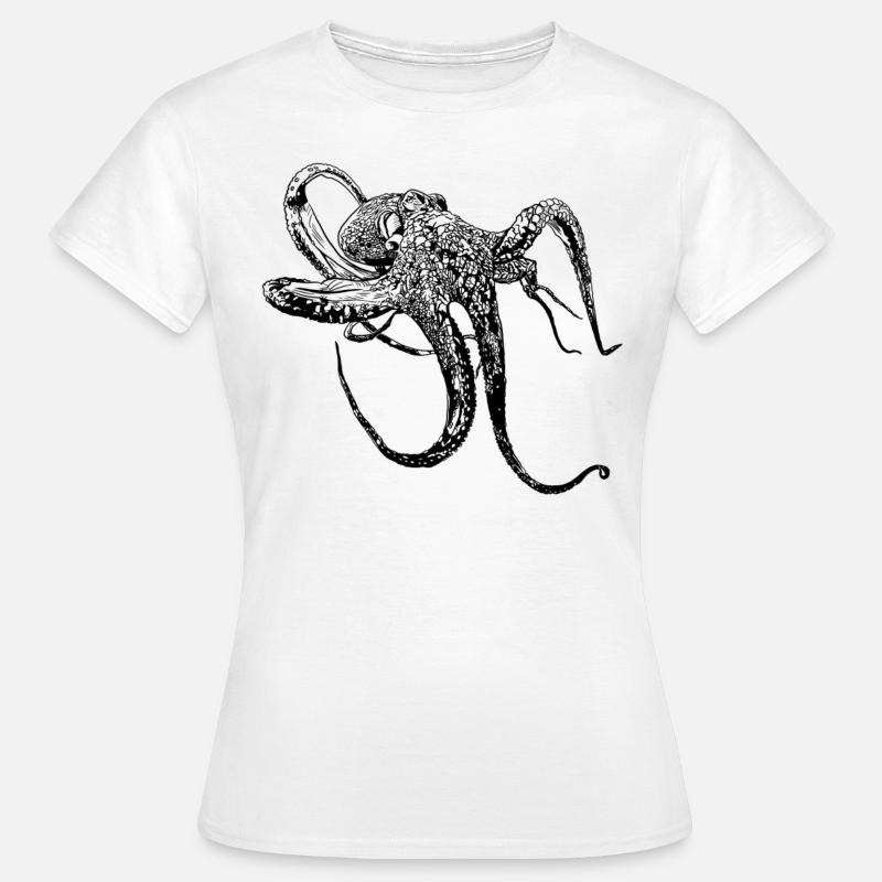 OCTOPUS octopus drawn gift diving vacation - Women's T-Shirt - white