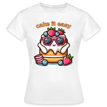 Cake it Easy - Women's T-Shirt - white - Front - AI Model Female 172 dark (172cm)