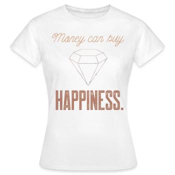 Bijoux Bling Money Peut Acheter Bonheur Drôle Diamon - T-shirt Femme - blanc - Devant - AI Model Female 172 dark (172cm)