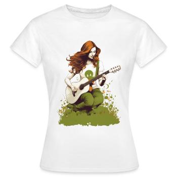 Mélodies de l’île d’Émeraude - T-shirt Femme - blanc - Devant - AI Model Female 172 dark (172cm)