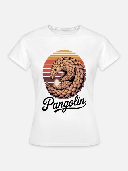 Pangolin: Schuppentier im Retro-Look - Frauen T-Shirt - Weiß