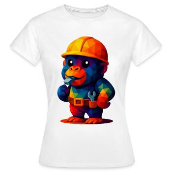 WPAP Polygon Kawaii Tiere Baby Gorilla Handwerker - Frauen T-Shirt - Weiß - Vorne - AI Model Female 172 dark (172cm)