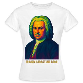 WPAP Polygon Porträt Johann Sebastian Bach - Frauen T-Shirt - Weiß - Vorne - AI Model Female 172 dark (172cm)