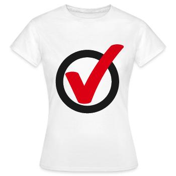 Tick Check mark sign - Women's T-Shirt - white - Front - AI Model Female 172 dark (172cm)