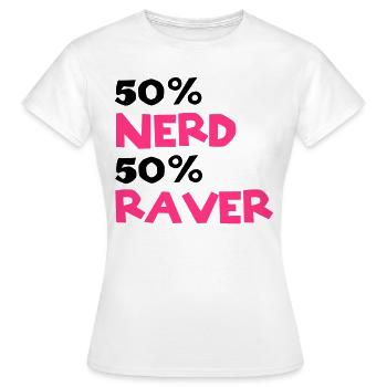 Nerd Raver - T-shirt Femme - blanc - Devant - AI Model Female 172 dark (172cm)
