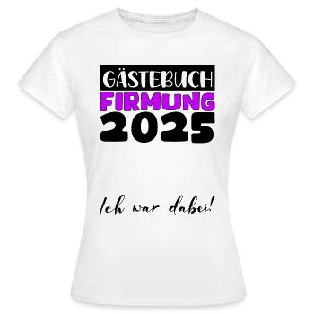 Confirmation 2025 livre d'or cadeau filles garçons - T-shirt Femme - blanc - Devant - AI Model Female 172 dark (172cm)