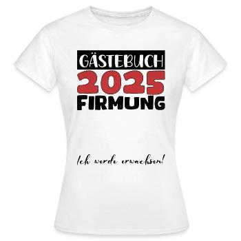 Confirmation 2025 livre d'or cadeau filles garçons - T-shirt Femme - blanc - Devant - AI Model Female 172 dark (172cm)
