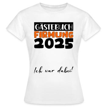 Confirmation 2025 livre d'or cadeau filles garçons - T-shirt Femme - blanc - Devant - AI Model Female 172 dark (172cm)