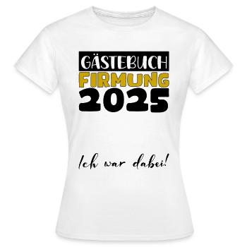 Confirmation 2025 livre d'or cadeau filles garçons - T-shirt Femme - blanc - Devant - AI Model Female 172 dark (172cm)
