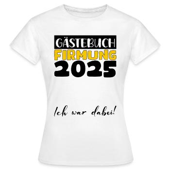 Confirmation 2025 livre d'or cadeau filles garçons - T-shirt Femme - blanc - Devant - AI Model Female 172 dark (172cm)