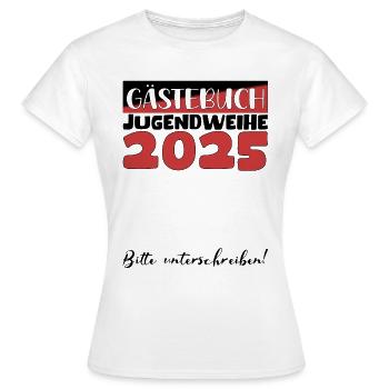 Consécration des jeunes 2025 Livre d'or Cadeau Filles Garçons - T-shirt Femme - blanc - Devant - AI Model Female 172 dark (172cm)
