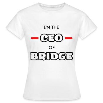 Gift bridge humor funny player - Women's T-Shirt - white - Front - AI Model Female 172 dark (172cm)