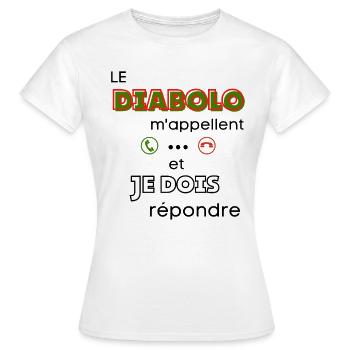 Cadeau humour diabolo cirque passion drôle - T-shirt Femme - blanc - Devant - AI Model Female 172 dark (172cm)