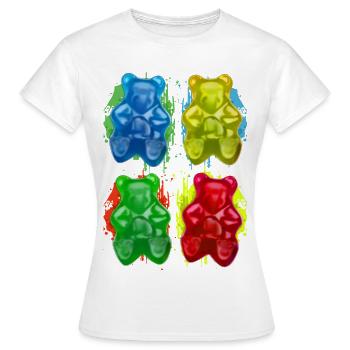 Gummibärchen - Fruchtig - Süssigkeit - Süss - Frauen T-Shirt - Weiß - Vorne - AI Model Female 172 dark (172cm)