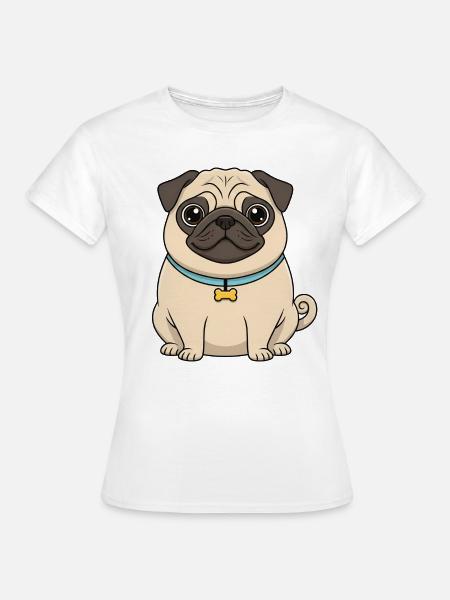 Süßer Mops - Frauen T-Shirt - Weiß