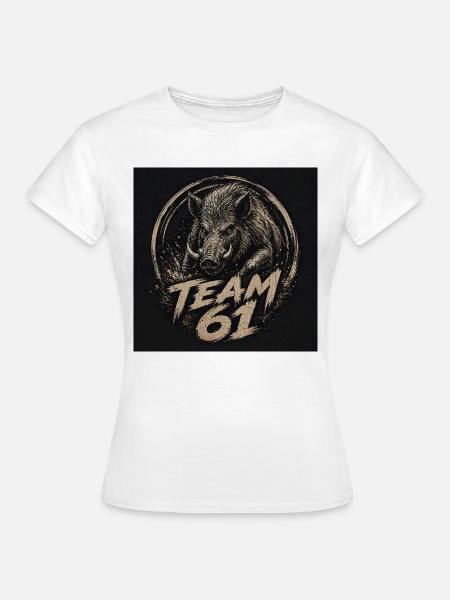 Team 61 Wildschwein Kraftlogo - Frauen T-Shirt - Weiß