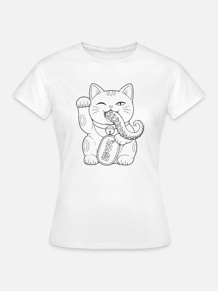Bakeneko schwarz - Frauen T-Shirt - Weiß