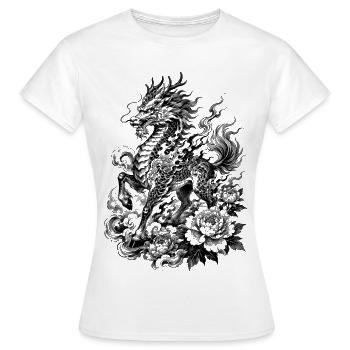 Kirin japonais dans le style de tatouage Irezumi - T-shirt Femme - blanc - Devant - AI Model Female 172 dark (172cm)