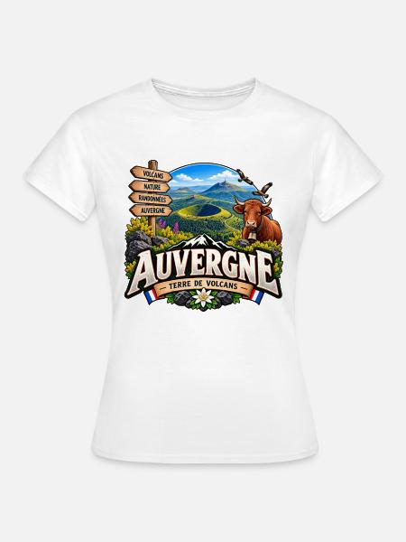 Auvergne – Land der Vulkane - Frauen T-Shirt - Weiß
