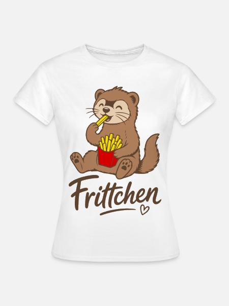 Frittchen Frettchen Pommes Frites Fritten - Frauen T-Shirt - Weiß