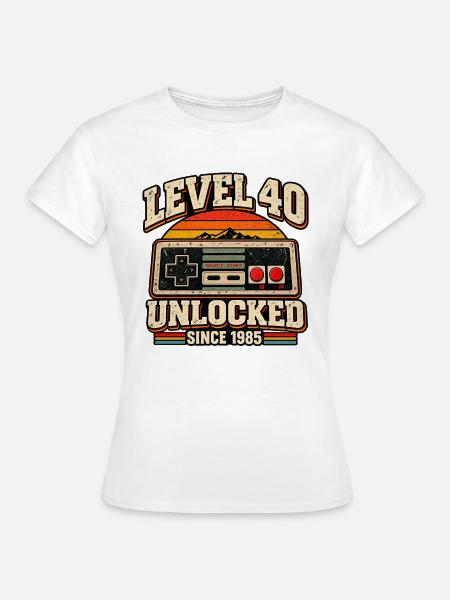 Level 40 Entsperrter Retro-Controller - Frauen T-Shirt - Weiß