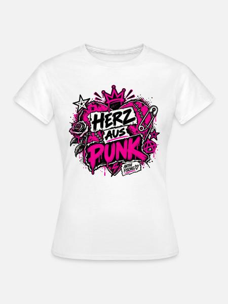 Herz aus Punk – Neon Grunge - Frauen T-Shirt - Weiß