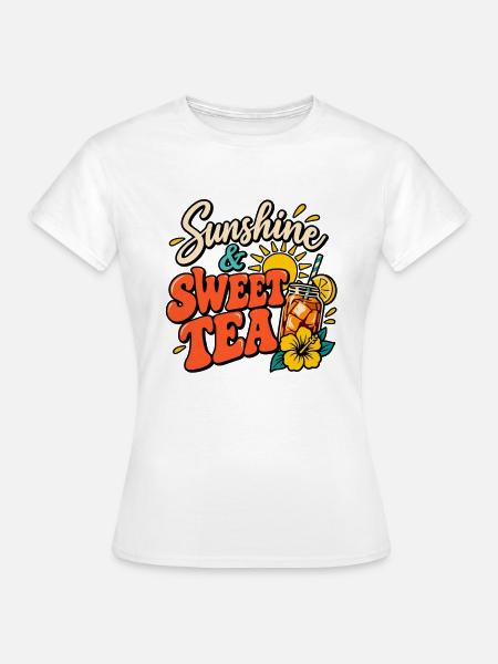 Sonnenschein- und Süßtee-Sommer-Design - Frauen T-Shirt - Weiß