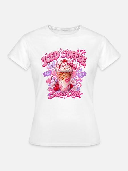Pink Social Iced Coffee - Frauen T-Shirt - Weiß