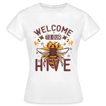 Welcome To Our Hive - Frauen T-Shirt - Weiß - Vorne - AI Model Female 172 dark (172cm)
